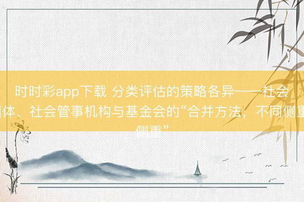 时时彩app下载 分类评估的策略各异——社会团体、社会管事机构与基金会的“合并方法，不同侧重”