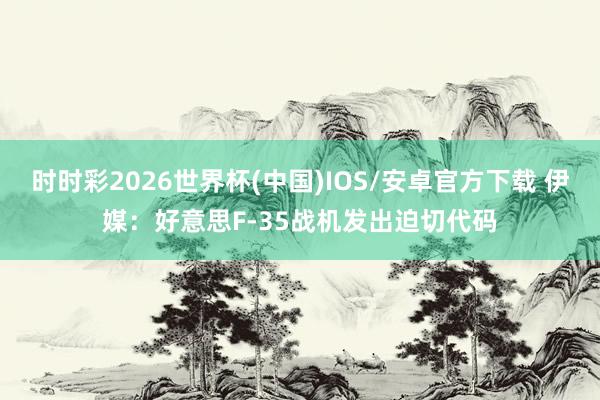 时时彩2026世界杯(中国)IOS/安卓官方下载 伊媒：好意思F-35战机发出迫切代码