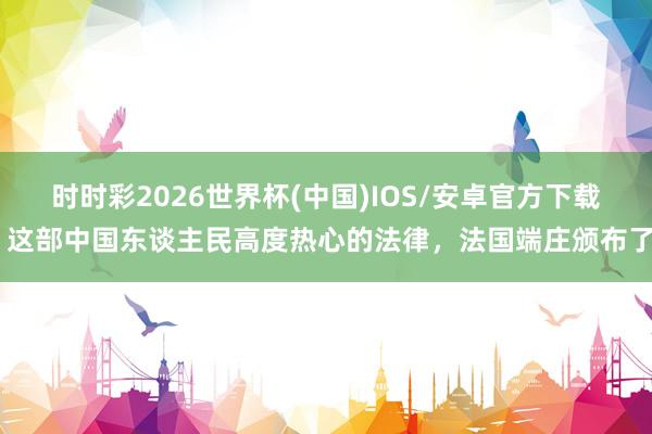 时时彩2026世界杯(中国)IOS/安卓官方下载 这部中国东谈主民高度热心的法律，法国端庄颁布了