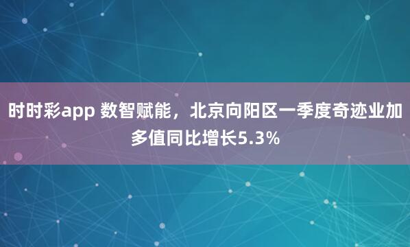 时时彩app 数智赋能，北京向阳区一季度奇迹业加多值同比增长5.3%