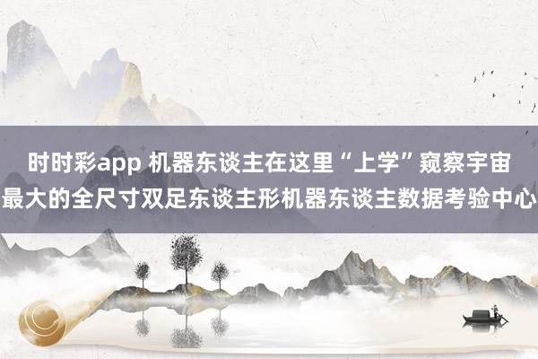 时时彩app 机器东谈主在这里“上学”窥察宇宙最大的全尺寸双足东谈主形机器东谈主数据考验中心