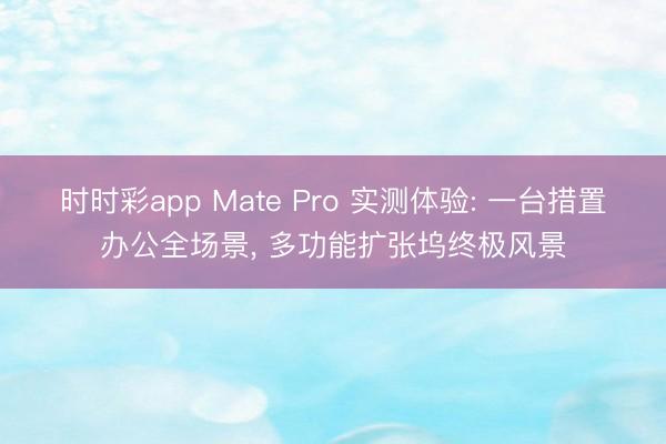 时时彩app Mate Pro 实测体验: 一台措置办公全场景， 多功能扩张坞终极风景