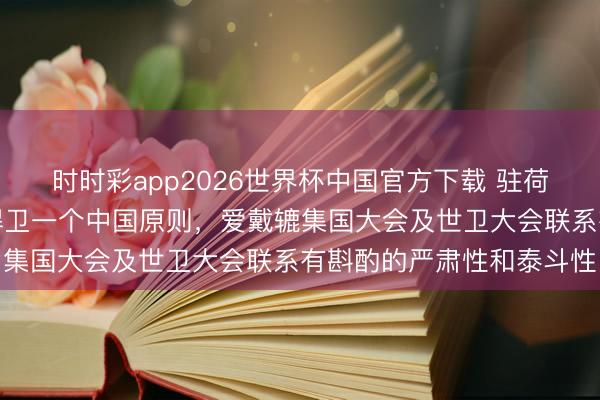 时时彩app2026世界杯中国官方下载 驻荷兰使馆发言东说念主：捍卫一个中国原则，爱戴辘集国大会及世卫大会联系有斟酌的严肃性和泰斗性