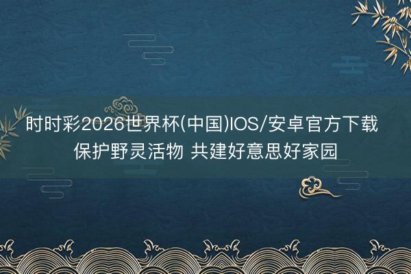 时时彩2026世界杯(中国)IOS/安卓官方下载 保护野灵活物 共建好意思好家园