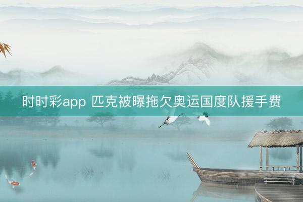 时时彩app 匹克被曝拖欠奥运国度队援手费